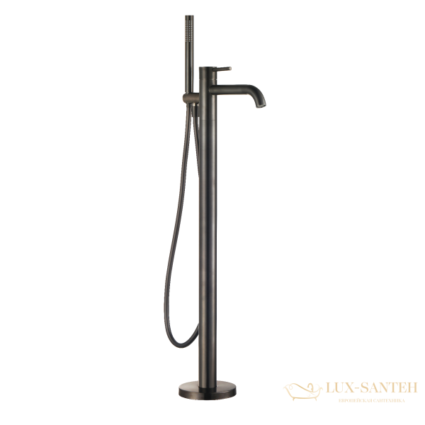 смеситель для ванны напольный aquame siena aqm6218gm, оружейная сталь брашированная