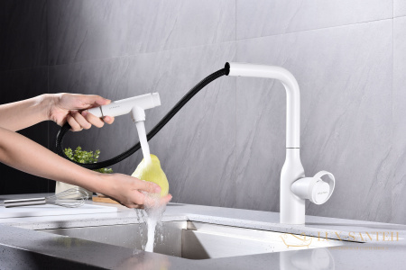 смеситель для кухни под фильтр с выдвижным изливом paulmark urban ur213104-431, антрацит