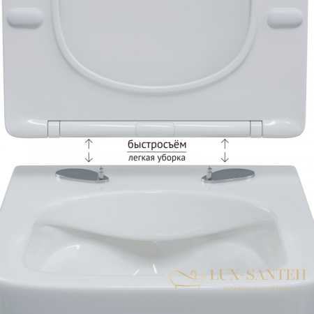 унитаз подвесной berges floe s 082134 безободковый, с сиденьем микролифт, белый