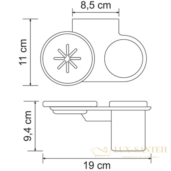 стакан wasserkraft kammel k-8326 с мыльницей, хром