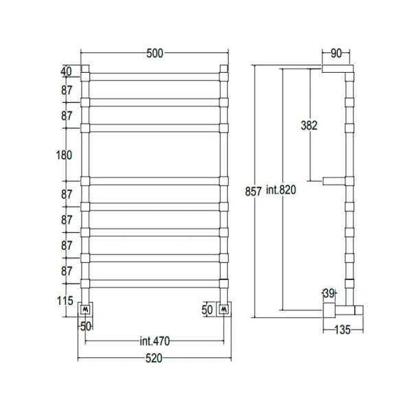 полотенцесушитель водяной margaroli panorama 764-8, 7644708go, золото