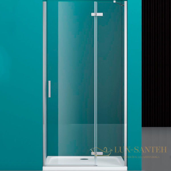 душевая дверь belbagno kraft kraft-b-12-60/30-c-cr-r 90 см профиль хром, стекло прозрачное