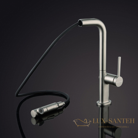 смеситель для кухни с выдвижным изливом paulmark neo ne214419-ni, никель
