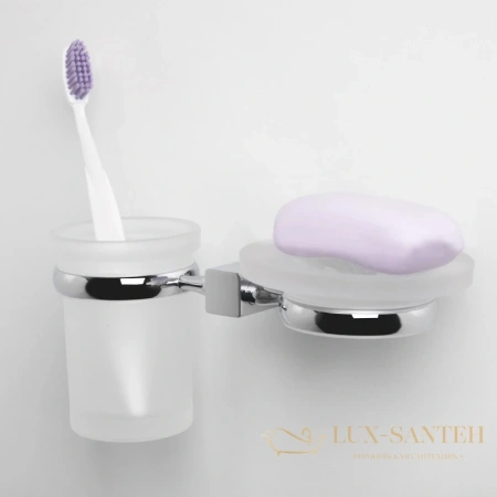 стакан wasserkraft lippe k-6526 с мыльницей, хром