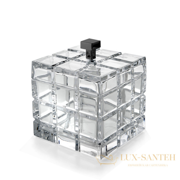 контейнер с крышкой настольный 3sc palace, pa48acrcfsm, прозрачный хрусталь/никель черный сатинированный