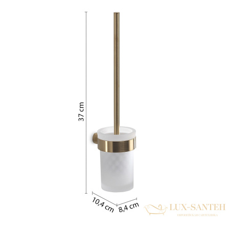 настенный стеклянный ёрш gedy pirenei pi33/03(88), матовое золото (pvd)