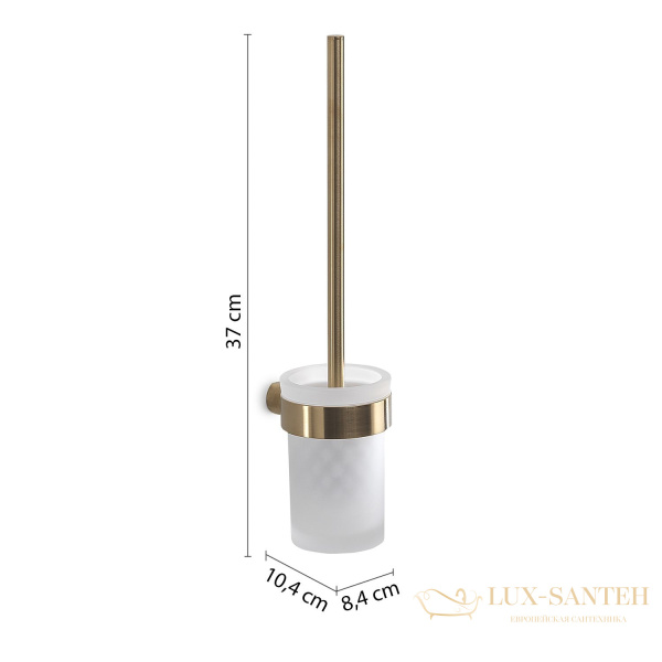 настенный стеклянный ёрш gedy pirenei pi33/03(88), матовое золото (pvd)