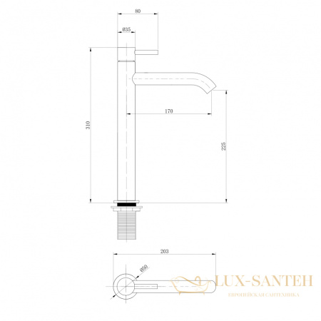 смеситель abber wasser kreis af8111b для накладной раковины, черный матовый