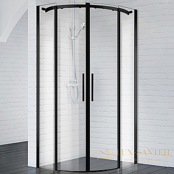 душевой уголок belbagno acqua acqua-r-2-90-c-nero 90x90 см профиль черный, стекло прозрачное