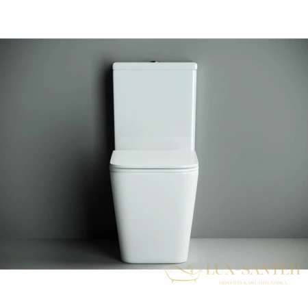 чаша напольного безободкового унитаза ceramica nova cubic cn1803-b с сиденьем микролифт, белый