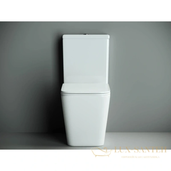 чаша напольного безободкового унитаза ceramica nova cubic cn1803-b с сиденьем микролифт, белый