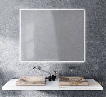 прямоугольное зеркало xpertials shira 84354135-37010 100х80 см led свет, вкл/выкл с диммер