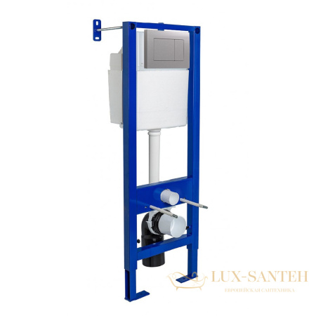 инсталляция berges atom 410, 040346 для подвесного унитаза с панелью смыва, хром матовый