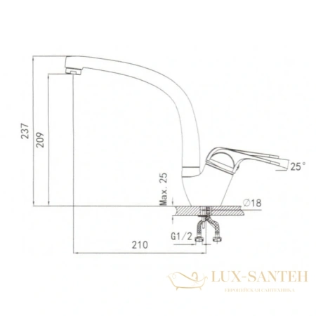 смеситель seaman eco granite sgr-2024-espresso для кухни, коричневый