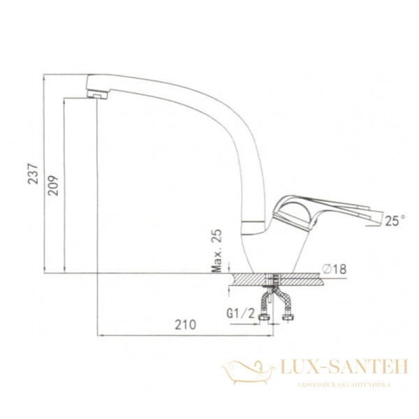 смеситель seaman eco granite sgr-2024-pirit для кухни, светло-бежевый