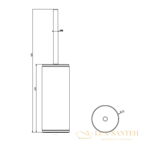 ерш gessi inciso 58544.299, black xl