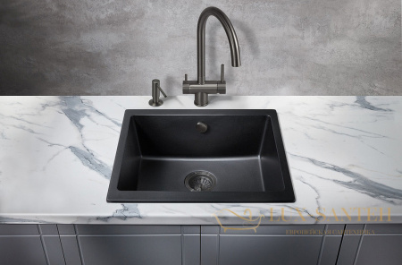 кухонная мойка milacio leon mc.77081 55 см, черный матовый