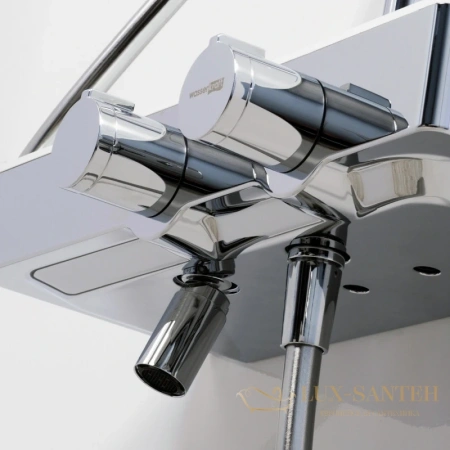 душевая система wasserkraft aller a113.067.155.ch thermo 225 мм, хром/белый