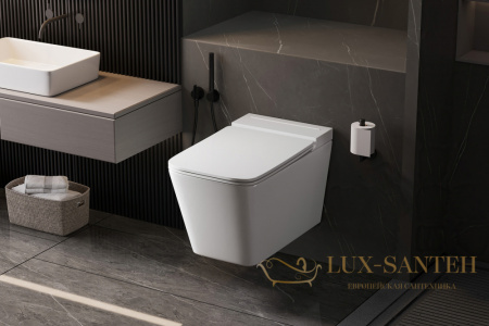 унитаз подвесной abber bequem ac1202p с импульсным смывом 58.5х36 см, белый глянцевый