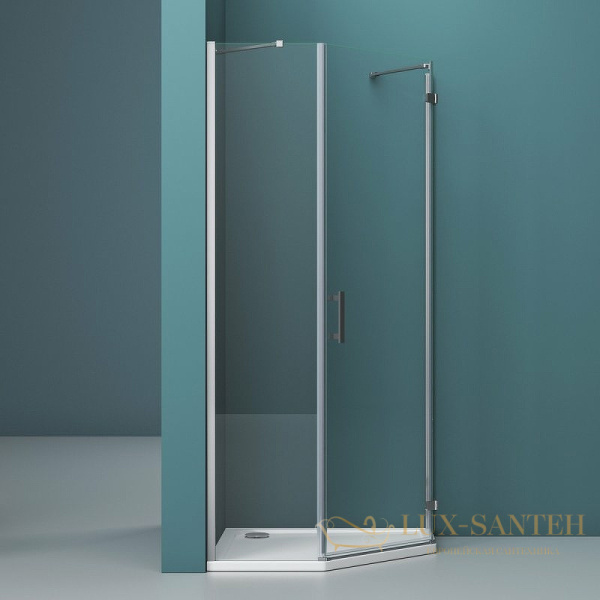 душевой уголок belbagno kraft kraft-p-1-100-c-cr-r 100х100 см профиль хром, стекло прозрачное