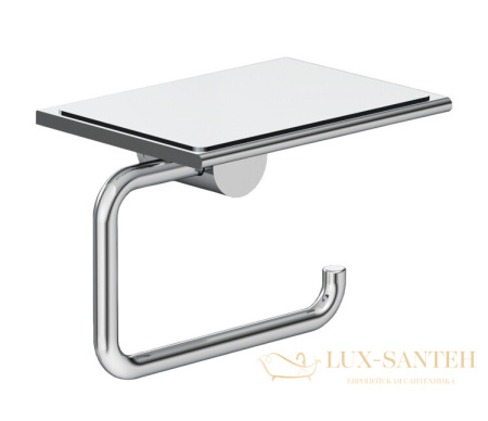 держатель для туалетной бумаги с полкой для телефона  kludi vela r, 5897105, хром глянцевый