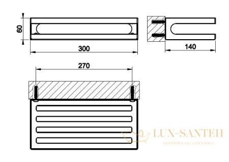 полка gessi rilievo 59549.031 для душа, хром
