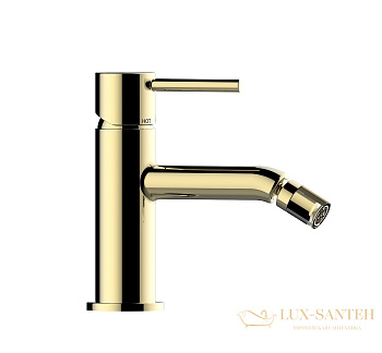 смеситель для биде bossini teo z00702.021, c донным клапаном, золото