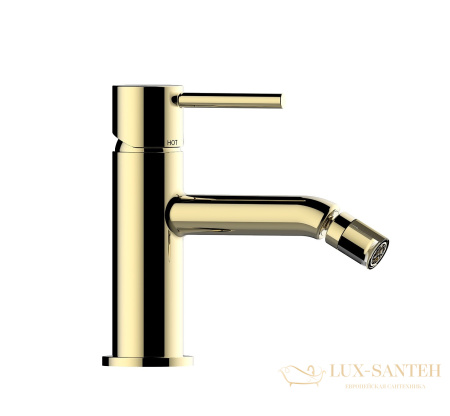 смеситель для биде bossini teo z00702.021, c донным клапаном, золото