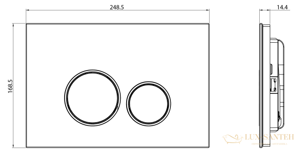 панель смыва charus tm, bagliore, fp.330.red.10, рамка красное стекло, кнопки хром