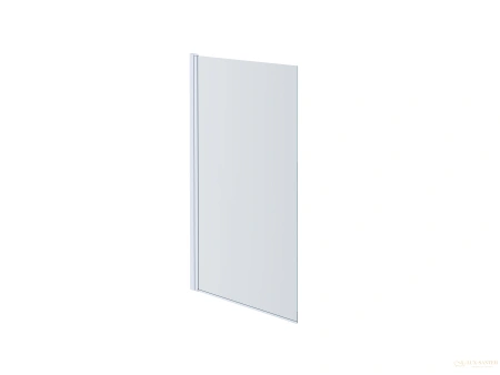 шторка на ванну aquatek aq del sba 08015bl, одноэлементная, поворотная 800x1500 профиль черный, стекло прозрачное