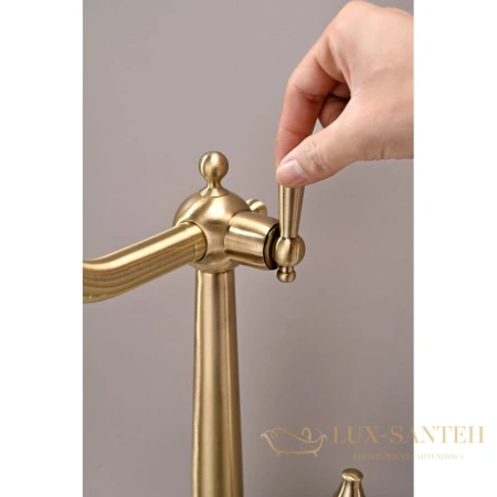 смеситель paulmark retro re213226-br для кухни с подключением к фильтру, бронза