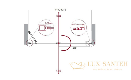 душевая дверь belbagno etna etna-b-12-60/60-c-cr-90 120 см профиль хром, стекло прозрачное 