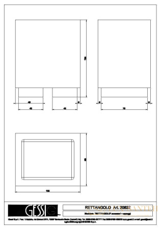 стакан gessi rettangolo 20832.031, хром/черный