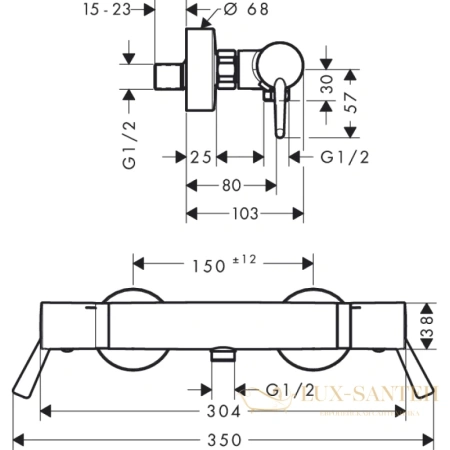 смеситель термостатический для душа hansgrohe ecostat comfort 13116000