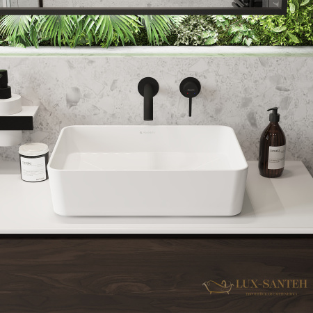 раковина накладная aqueduto espiral, esp0410, прямоугольная 370*500, белый глянцевый