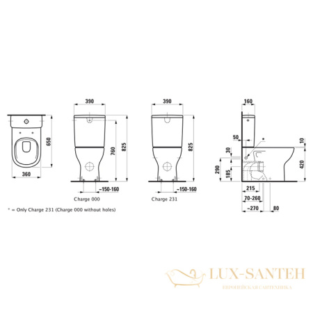 унитаз напольный laufen lua 8.2408.1.000.000.1, безободковый, 650х360х420h мм, белый глянцевый