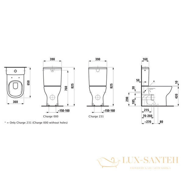 унитаз напольный laufen lua 8.2408.1.000.000.1, безободковый, 650х360х420h мм, белый глянцевый