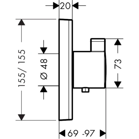 термостатический смеситель для душа (внешняя часть) hansgrohe select highflow 15760700 матовый белый