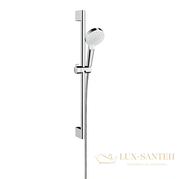 душевой набор hansgrohe crometta vario ecosmart со штангой 65 см хром-белый 26534400