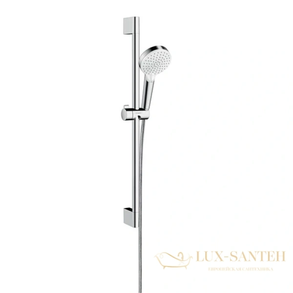 душевой набор hansgrohe crometta vario ecosmart со штангой 65 см хром-белый 26534400