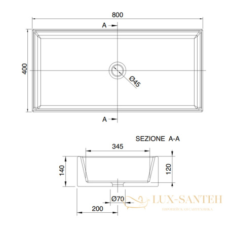раковина накладная, scarabeo, teorema 2.0, 5102 37 bk,bioker, 800x400x140, без отверстия для смесителя и без перелива, lava