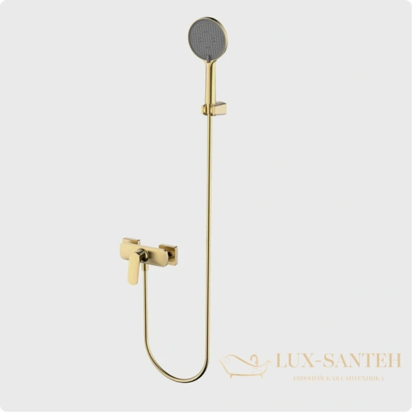 смеситель для  душа aquame imola aqm6713bg, с душевым набором, золото брашированное
