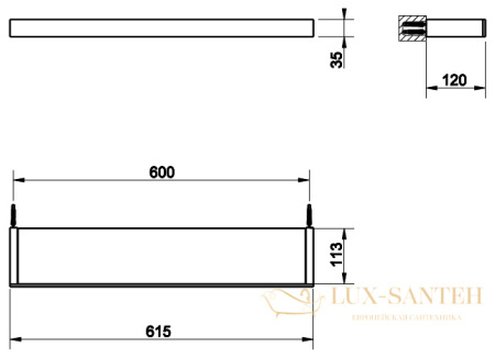 полка 60 см gessi inverso accessories 20945.727, brass brushed pvd