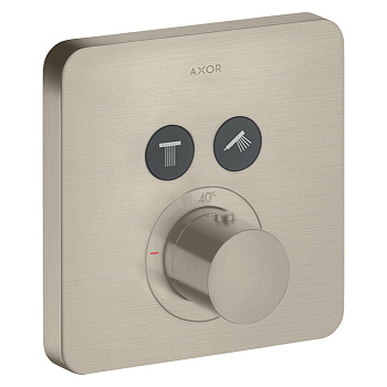 axor showers, 36707820,elect, встраиваемый термостат для душа, 2 потреб, (внешняя часть), цвет шлифованный никель