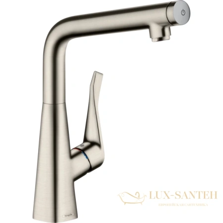 смеситель для кухни hansgrohe metris select m71 14785800 сталь
