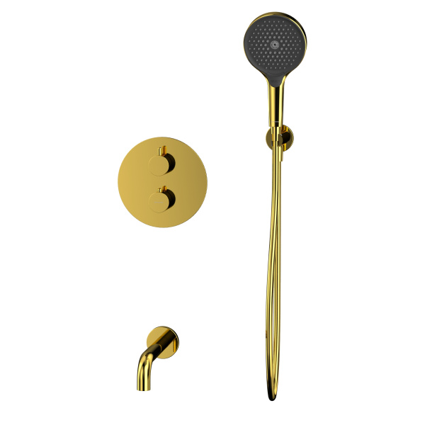 термостатическая система для ванны скрытого монтажа whitecross y, yset10topgl, золото глянцевое