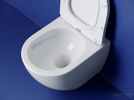 унитаз подвесной ceramica nova metropol cn4002t, смыв торнадо, безободковый, с сиденьем микролифт, белый  