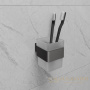 стакан для зубных щёток lemark smooth line 9736015 с держателем, графит