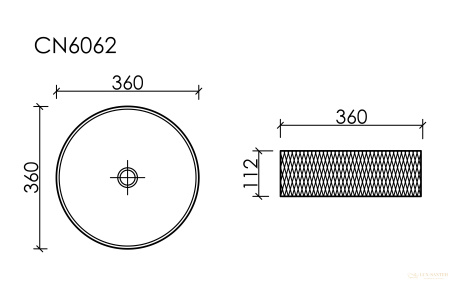 умывальник чаша накладная круглая прозрачная, ceramica nova cristal 360*360*112мм cn6062