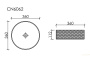 умывальник чаша накладная круглая прозрачная, ceramica nova cristal 360*360*112мм cn6062